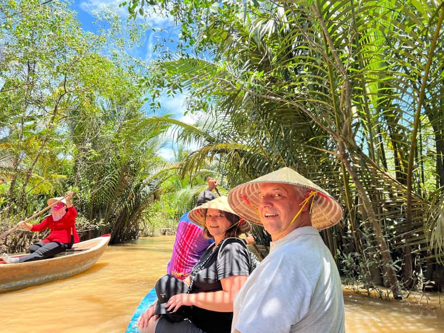 HCM: Authentic Mekong Delta - Boat, TukTuk, Khot Cake Making - Arts and crafts market visit on the Mekong River