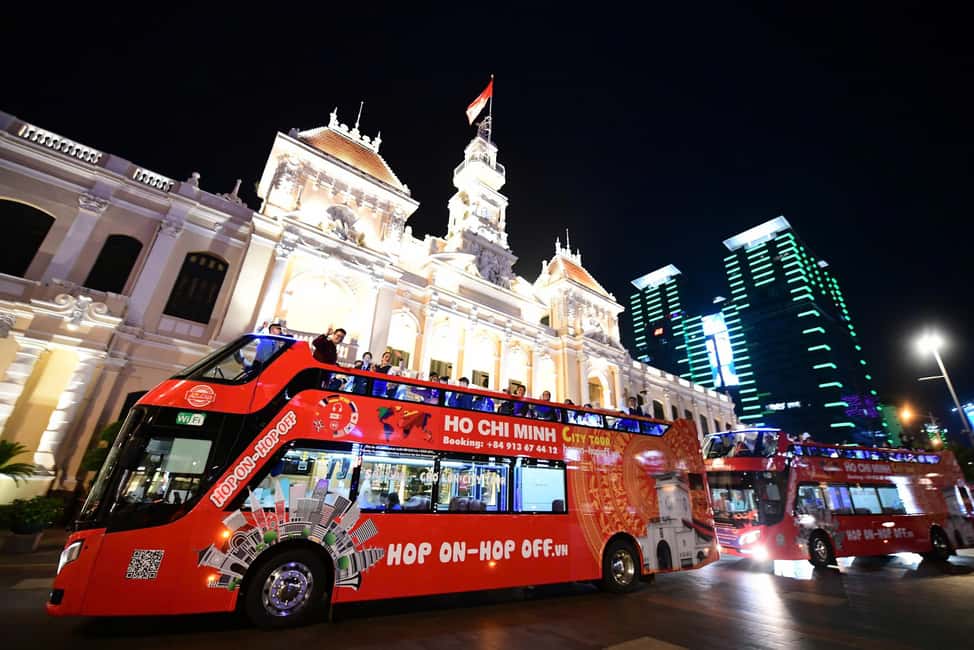 Ho Chi Minh City: Late-Night Open-Top Bus Tour - District 3 Night Symbols: Bui Vien, Bitexco, Saigon River, and Bach Dang Pier
