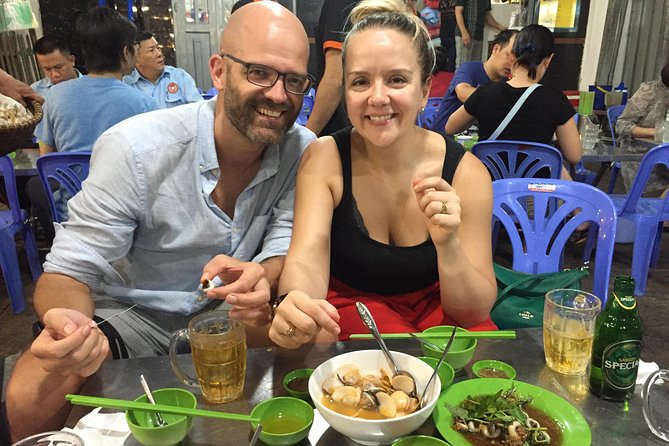 Ho Chi Minh City’s most delicious street food tour by motorbike - Stop 1 on Tôn Đức Thắng: grilled beef with wild betel leaves